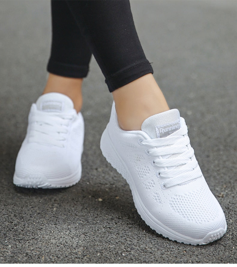 R&B Damen Komfort-Sneaker mit Mesh-Obermaterial und Schnürung
