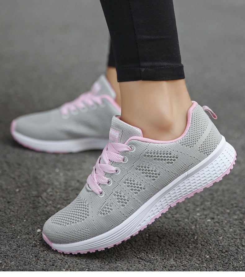 R&B Damen Komfort-Sneaker mit Mesh-Obermaterial und Schnürung