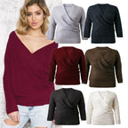 Damen Strickpullover mit schulterfreiem Design und lässigem Relaxed Fit