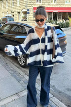 R&B | V-Ausschnitt Lässiger Gestrickter Cardigan Pullover