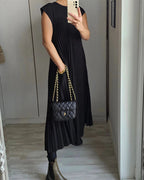 R&B | Elegantes Plissee-Kleid Einfarbig Ärmellos