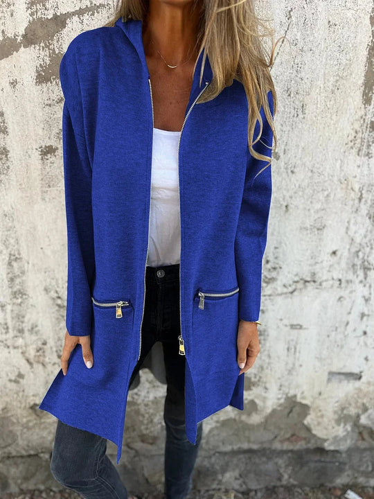 R&B | Rundhals-Reißverschluss Langarm Freizeitjacke