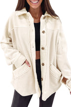 R&B | Weiche Fleecejacke mit Großen Knöpfen Polyester Komfort und Warmer Stil