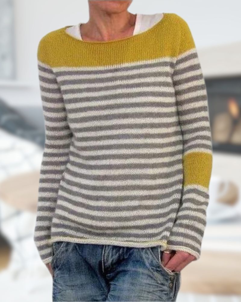 R&B | Gestrickter Rundhalsausschnitt-Pullover