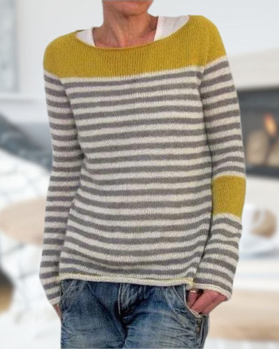 R&B | Gestrickter Rundhalsausschnitt-Pullover