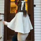 R&B | High Neck Cape Mantel Elegante a Linien Swing Jacke