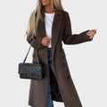 R&B | Eleganter warmer langer zweireihiger Wintermantel