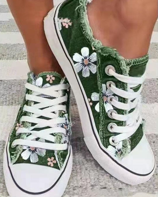 R&B - Blumige Denim Sneaker