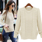 Damen Grobstrickpullover mit strukturiertem Muster und lässigem Schnitt