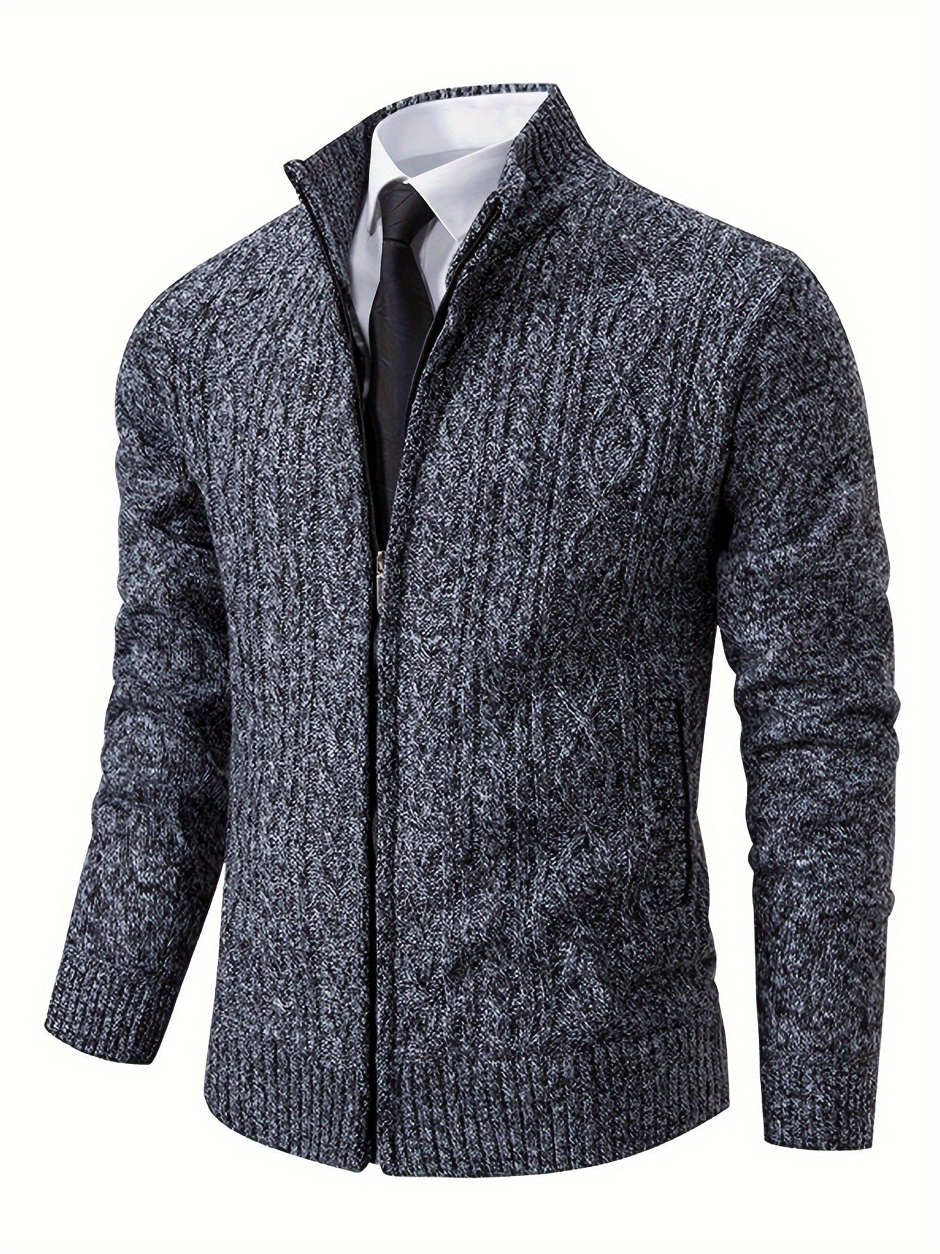 R&B | Strickcardigan mit Reißverschluss und Muster Acryl Bequem und Warm