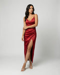 Damen Maxikleid mit tiefem Schlitz