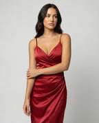 Damen Maxikleid mit tiefem Schlitz