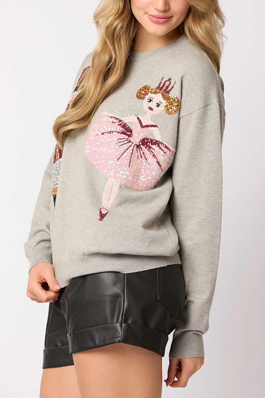 R&B | Weihnachtssoldat Pailletten Mode Lässiger Sweatshirt