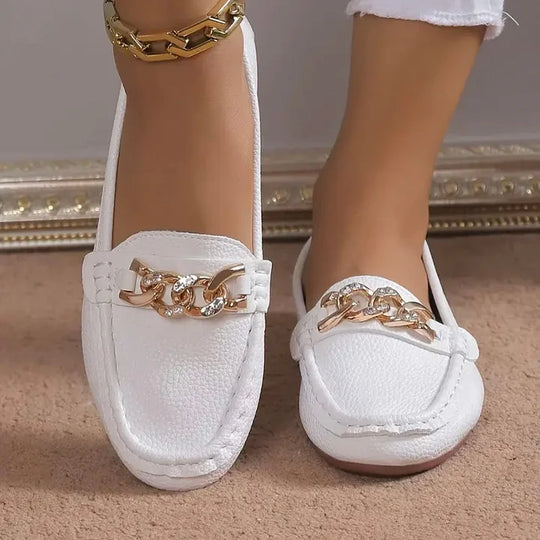 Slipper aus Leder mit klobigen Kettendetails R&B R&B