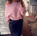 Damen lässiger Pullover mit weitem Schnitt und offener Schulter