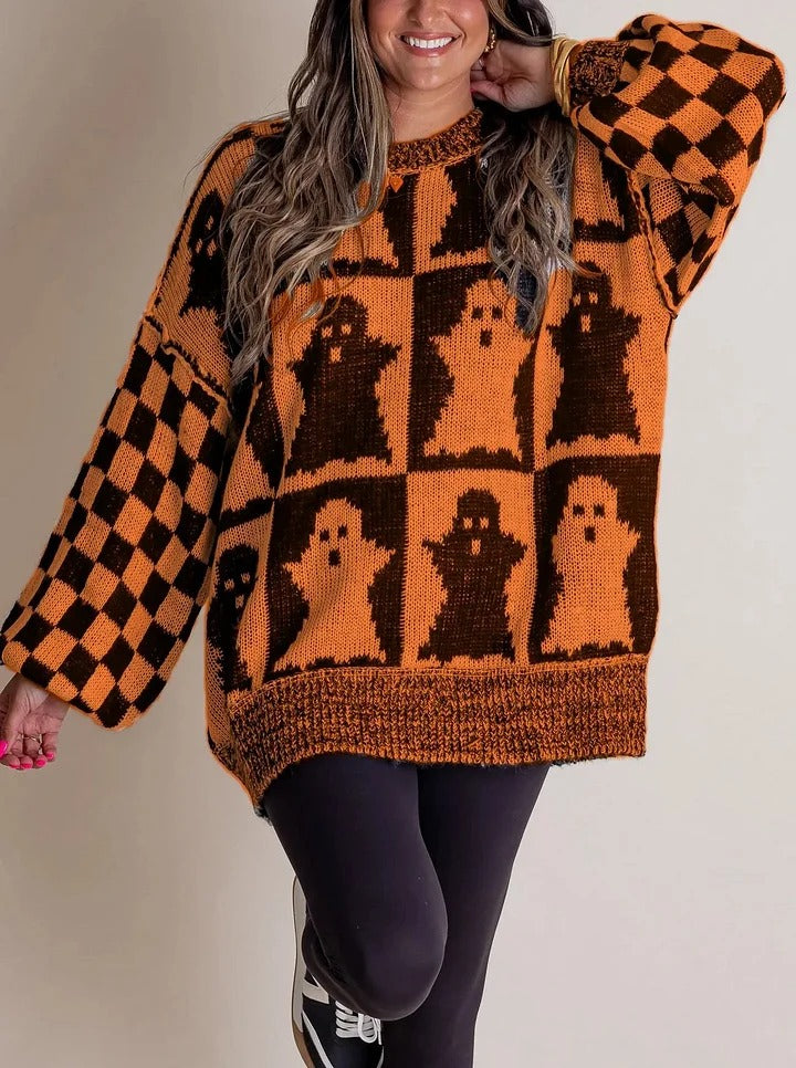 R&B | Karierter Strickpullover