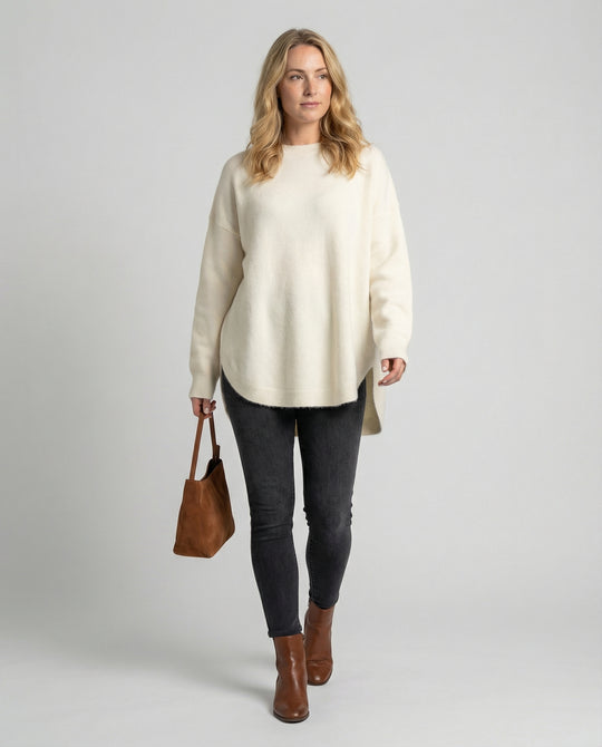 R&B | Pullover - Damen Herbst Mid-Length Oversized Pullover