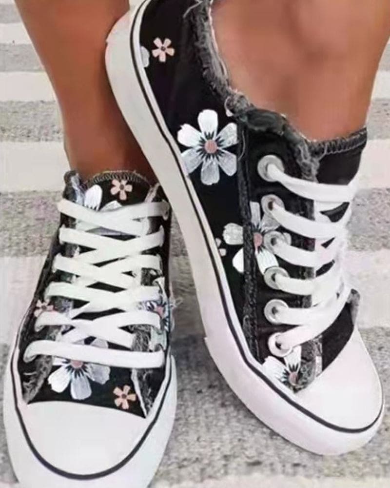 R&B - Blumige Denim Sneaker