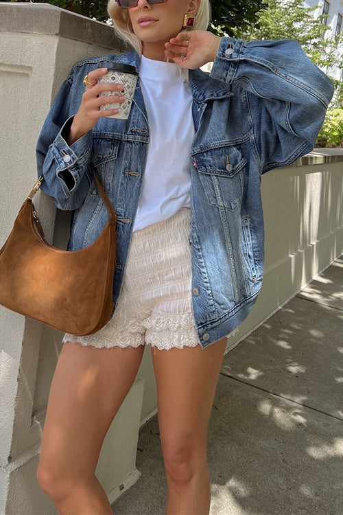 R&B | Button-Down-Taschen-Jeansjacke