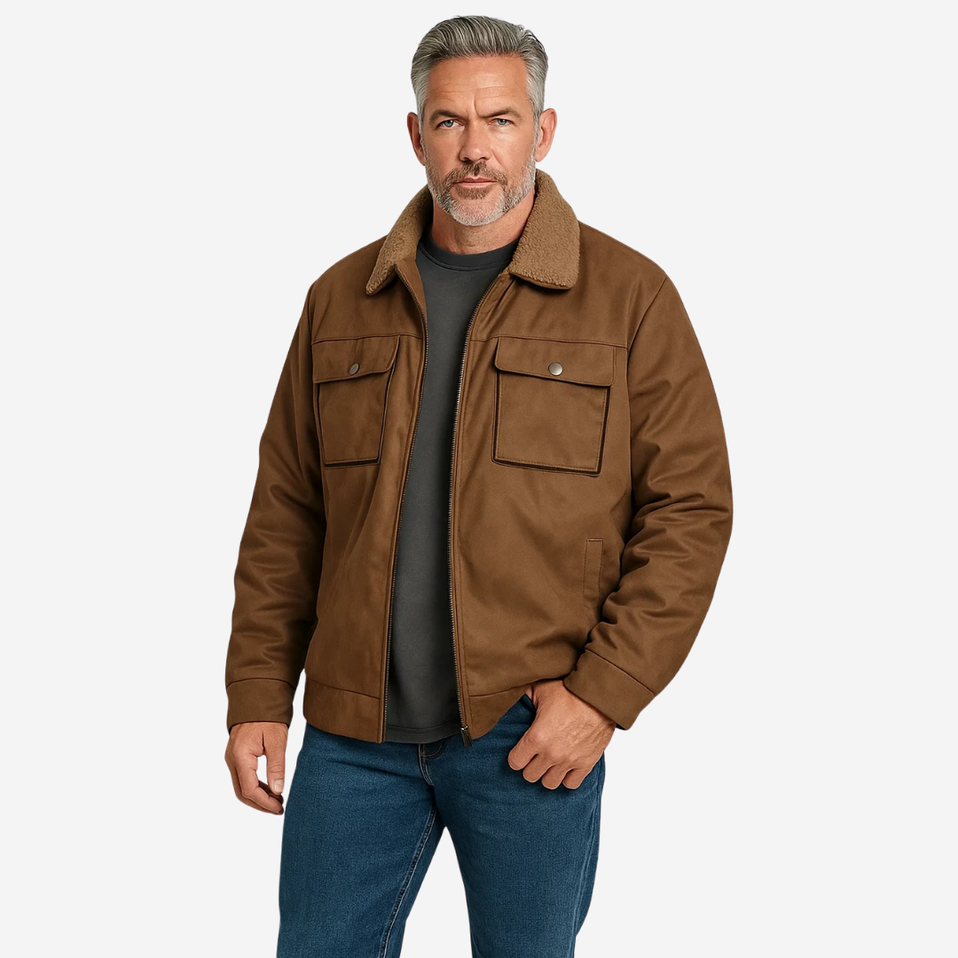 R&B | Herren Outdoor-Jacke gefüttert mit Teddy & Schalkragen