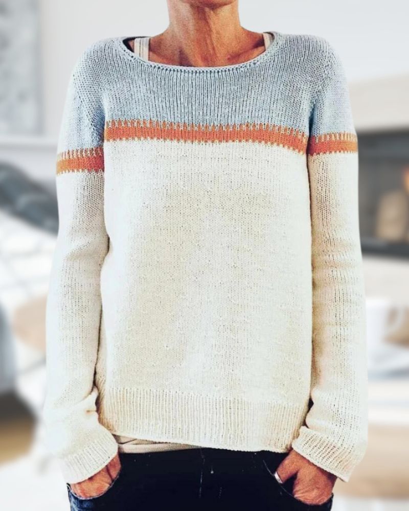 R&B | Gestrickter Rundhalsausschnitt-Pullover