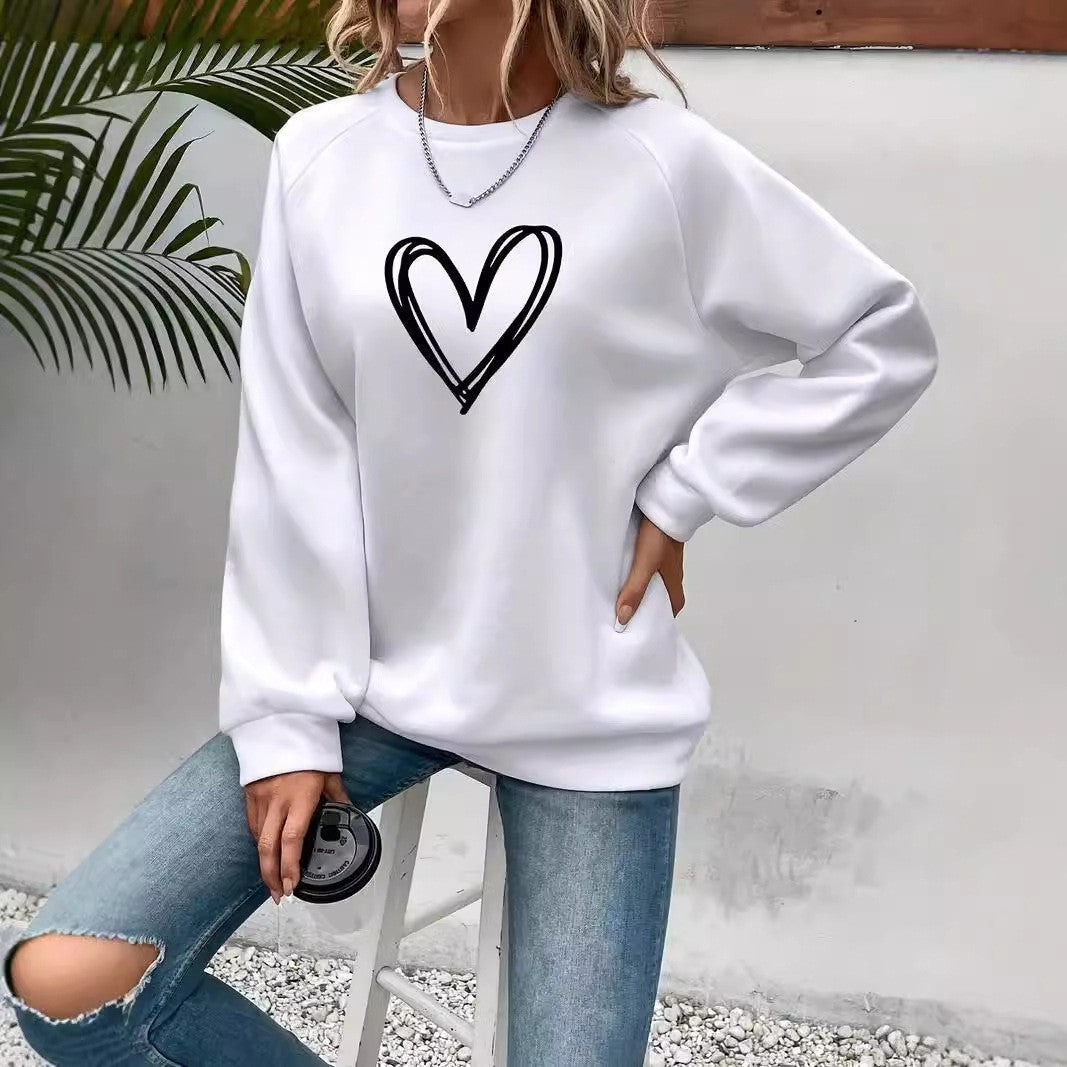 R&B | Print Rundhals-Langarmsweatshirt