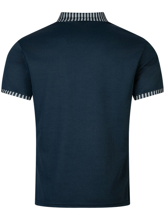 R&B | Tasche Knopf Revers gestreiftes Farbschema T-Shirt