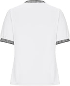 Damen Lässiges Kurzarm-Shirt mit Modischem Streifenkragen R&B