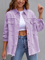 R&B | Distressed Drop Shoulder Denimjacke