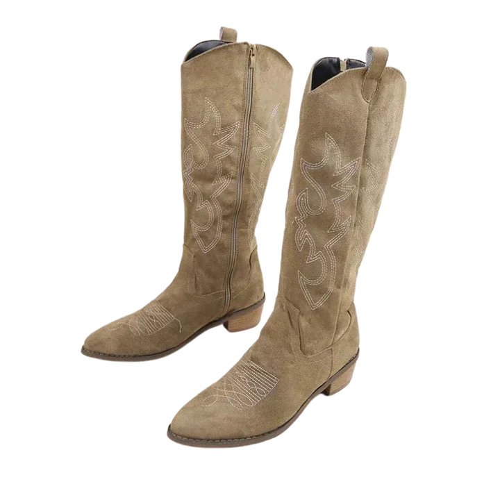 R&B | Cowboy-Stiefel mit Stickerei für Damen Niedriger Absatz