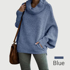 R&B | Gemütlicher Batwing-Pullover mit Wasserfallausschnitt und Taschen