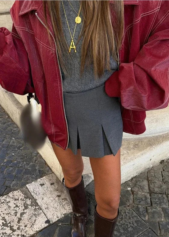 R&B | Weinroter Reißverschlussjacke