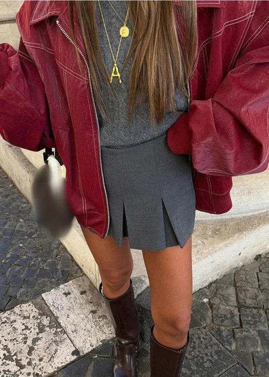 R&B | Weinroter Reißverschlussjacke