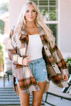 R&B | Lange Karierte Shirtjacke Baumwollmischung Stilvoll und Praktisch
