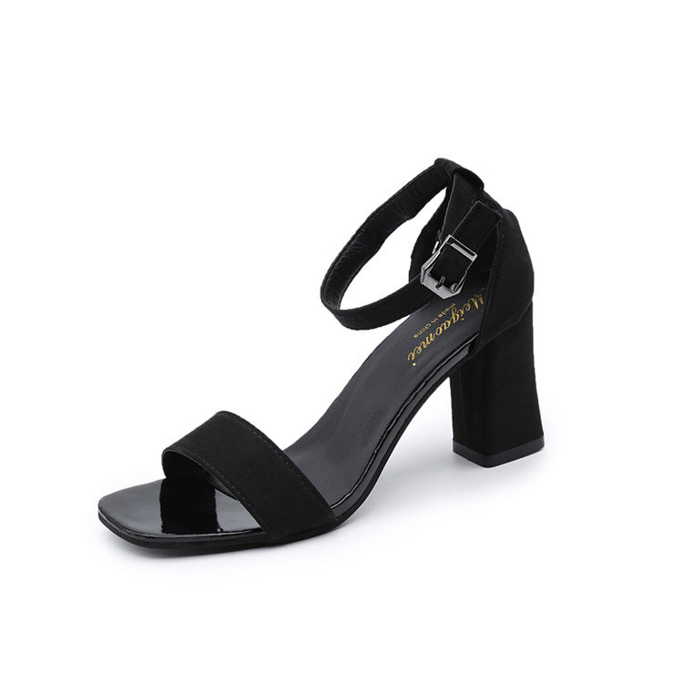 Damen eleganter Riemchen-Sandaletten mit robustem Blockabsatz und verstellbarem Fesselriemen R&B