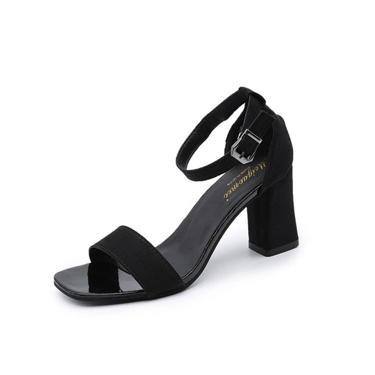 Damen eleganter Riemchen-Sandaletten mit robustem Blockabsatz und verstellbarem Fesselriemen R&B