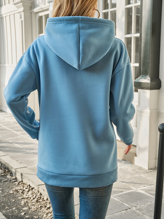 R&B | Hoodie mit Druck Baumwollmischung Lässiger Stil