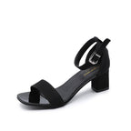 Damen eleganter Riemchen-Sandaletten mit robustem Blockabsatz und verstellbarem Fesselriemen R&B