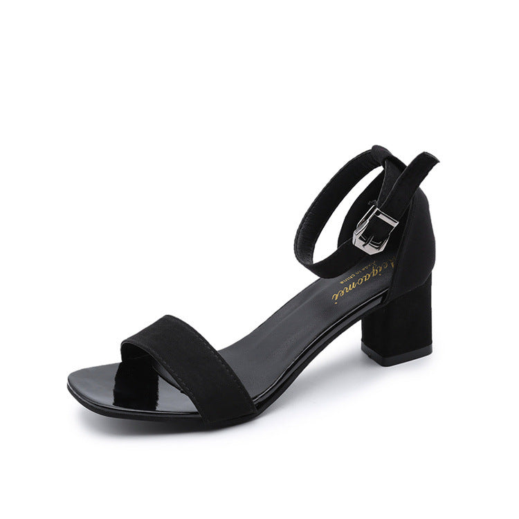Damen eleganter Riemchen-Sandaletten mit robustem Blockabsatz und verstellbarem Fesselriemen R&B