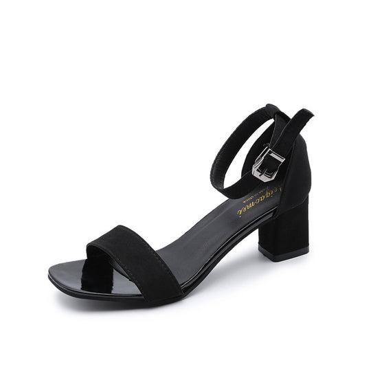 Damen eleganter Riemchen-Sandaletten mit robustem Blockabsatz und verstellbarem Fesselriemen R&B