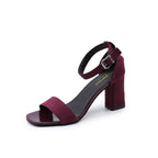 Damen eleganter Riemchen-Sandaletten mit robustem Blockabsatz und verstellbarem Fesselriemen R&B
