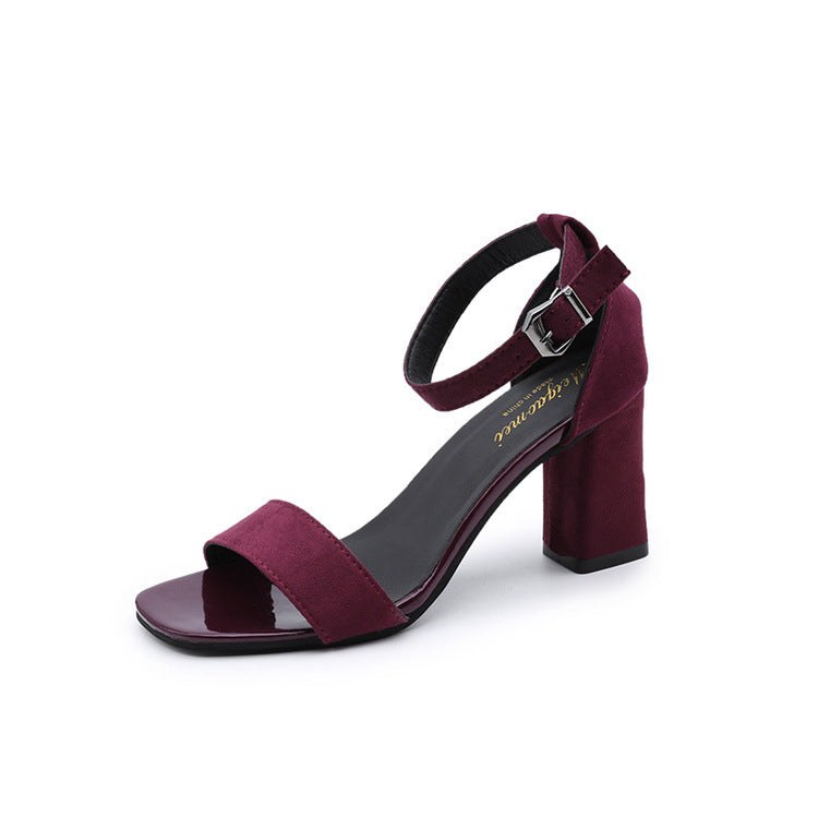 Damen eleganter Riemchen-Sandaletten mit robustem Blockabsatz und verstellbarem Fesselriemen R&B