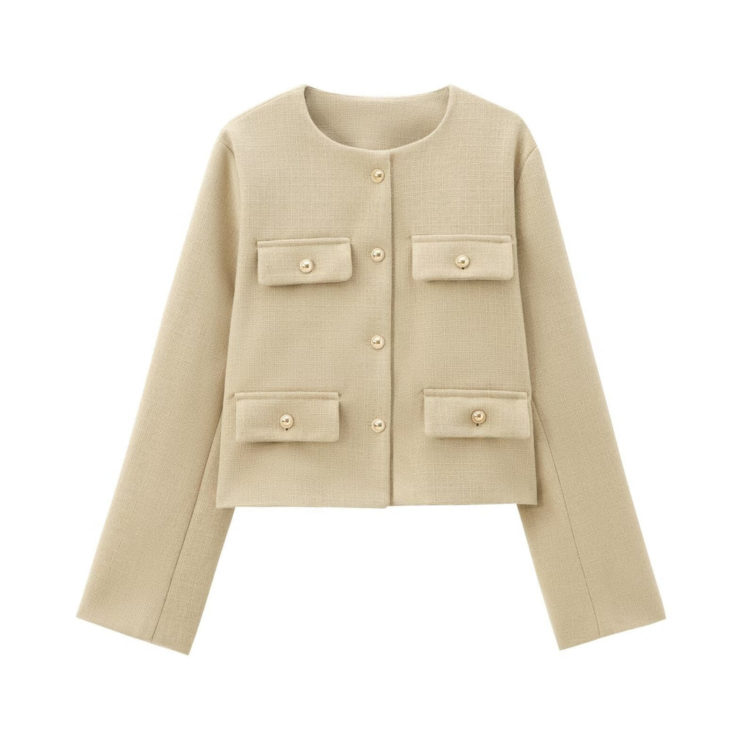 R&B | Hals Einfarbig Einreiher Jacke