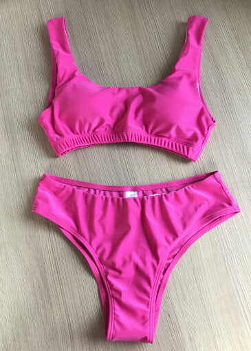 Damen Bikini-Set mit tiefem Hosenbund und breiten Trägern R&B