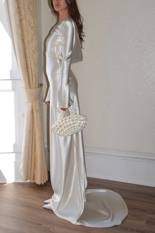R&B | Pearl Eden Satin Rückwärtig Offene Cowl Neck Gown Maxi Kleid