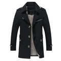 Herren modische Trenchcoat-Jacke mit eleganten Details und mehrfachen Taschen R&B