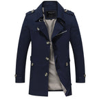 Herren modische Trenchcoat-Jacke mit eleganten Details und mehrfachen Taschen R&B