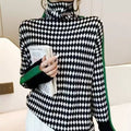 R&B | Eleganter Pullover mit schwarz-weißem Karomuster