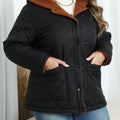 R&B | Steppjacke mit Kapuze und Fleece-Futter für Große Größen