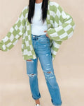 R&B | Übergroße Karierte Strickjacke